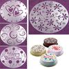 4Pcs Eco Friendly Flower Heart Print Birthday Cake Mold Decorating Bakery DIY