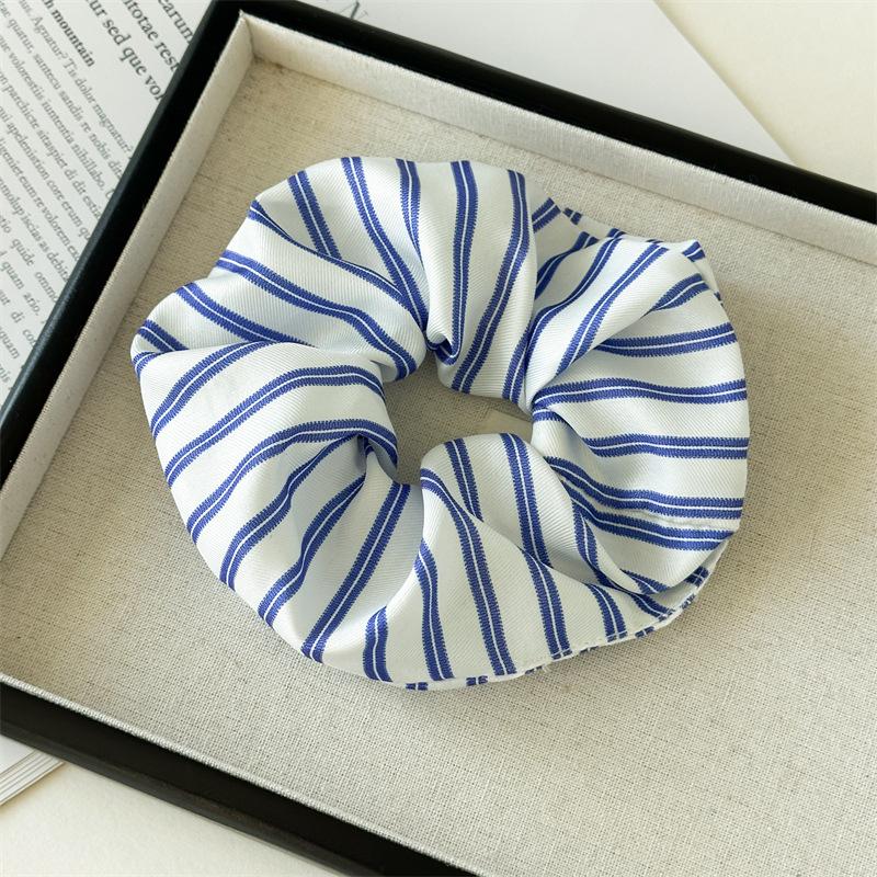 New Korean Striped Headband Trendy Simple Elastic Hair Band Blue Color Style Hair Loop For Women Hair Accessories Girls Ponytail Tie