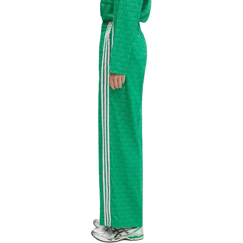 Adidas Оригинальные повседневные брюки с широкими штанинами и эластичным поясом, женские брюки зеленого цвета JN7662