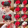 2pcs Ancient Style New Year's Red Plush Hair Rope Universal Girl Hair Ties Elastic Hair Bands Hanfu