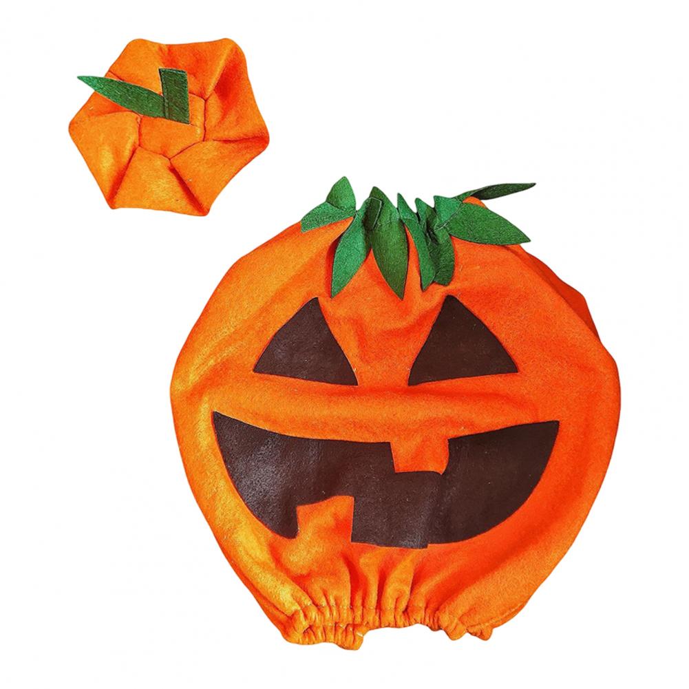 Porch Goose Clothing Festive Halloween Pumpkin Goose Costume with Lawn Goose Shirt Outfit Elastic Rope Hat for Outdoor Garden