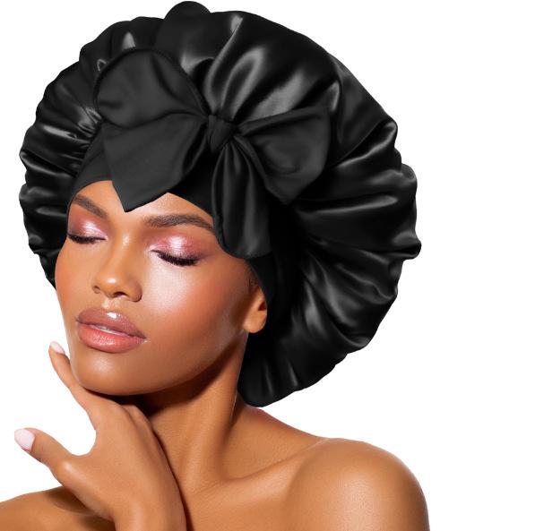 Women's Satin Silk-Style Adjustable Nightcap for Hair Protection
