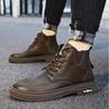Fashion Mens Boots Fashion Leather Men's Ankle Boots Autumn Outdoor Platform Hiking Designer Luxury Casual High Top Boot Botas Masculino