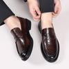 Classic Fashion Business Low Heeled Leather Shoes Loafers for Men Soft Sole Shoes Moccasin Wedding Shoe Tip Slip On Dress Shoes