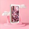 Металлическая розовая текстура Madam pink Стекло Чехол для телефона для Samsung Galaxy S26 S25 S24 S23 S22 S21 FE Ultra Plus Ударопрочный Женский
