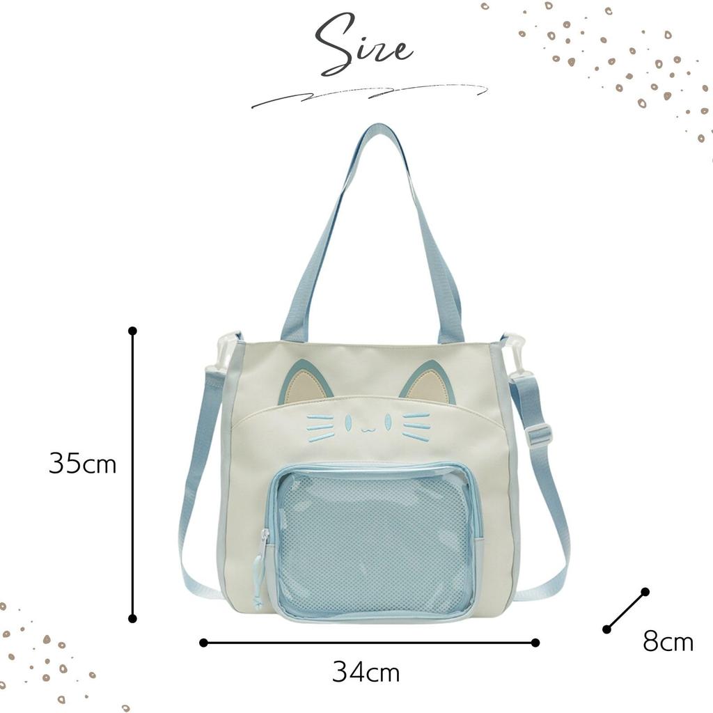 Harugio Ita Сумка-тоут на плечо с кошкой Ита Милая и доступная в и Легкая плюшевая игрушка Популярная сумка Ита, Сумка, Сумка, Сумка, Сумка в форме кошки, Стильная, Черная, Коричневая,