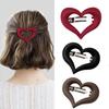 Large Heart Shaped Hair Clip for Girls Women's Medium Curved Spring Clip Hollowed Out Peach Design Hair Accessory