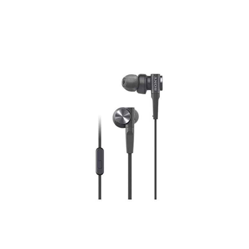 Внутриканальные наушники Sony MDR-XB55AP с глубокими басами, затычки, с пультом ДУ и микрофоном, Черные (MDR-XB55AP B)