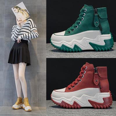 677 Женские туфли на платформе из натуральной кожи со скрытым каблуком 7 см - Весна 2025, корейский стиль