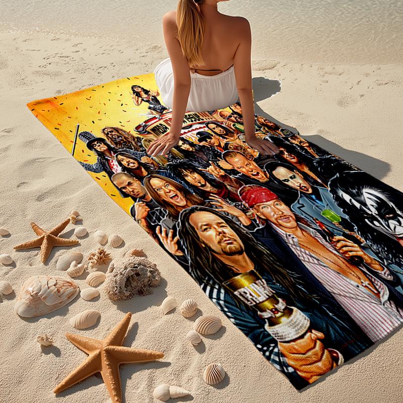 Rock Fashion Beach Towel: Ideal for Summer Adventures Soft, absorbent and quick drying suitable for swimming and bathing