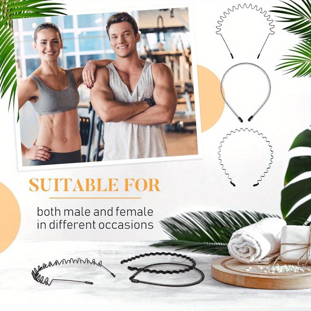 3/6 шт. унисекс повязка для волос металлический обруч для волос черный весенний нескользящий мужской женский спортивный модный головной убор (Весенняя волна)