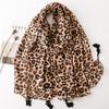 Scarf Silk Scarf Fashion European and American Leopard Print Soft Sunscreen Thin Fringed Shawl Women