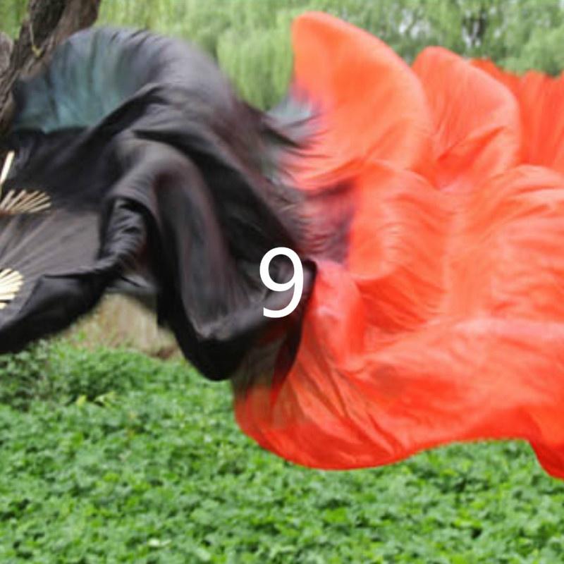 9 цветов бамбуковый длинный веер ручной работы красочный танец живота танец шелковая вуаль костюм