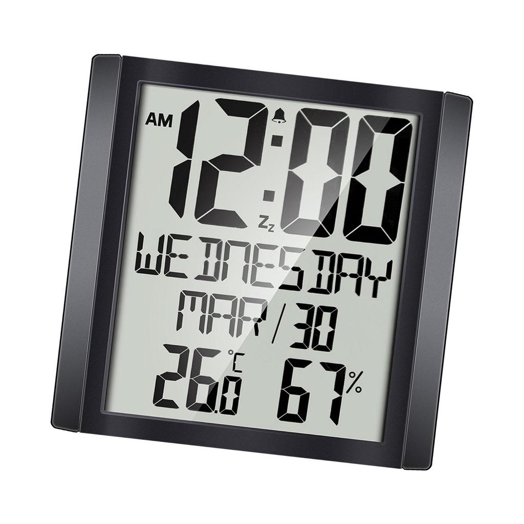 Цифровые часы с будильником, настенные часы 8,6 дюйма для ванной комнаты рядом с полкой