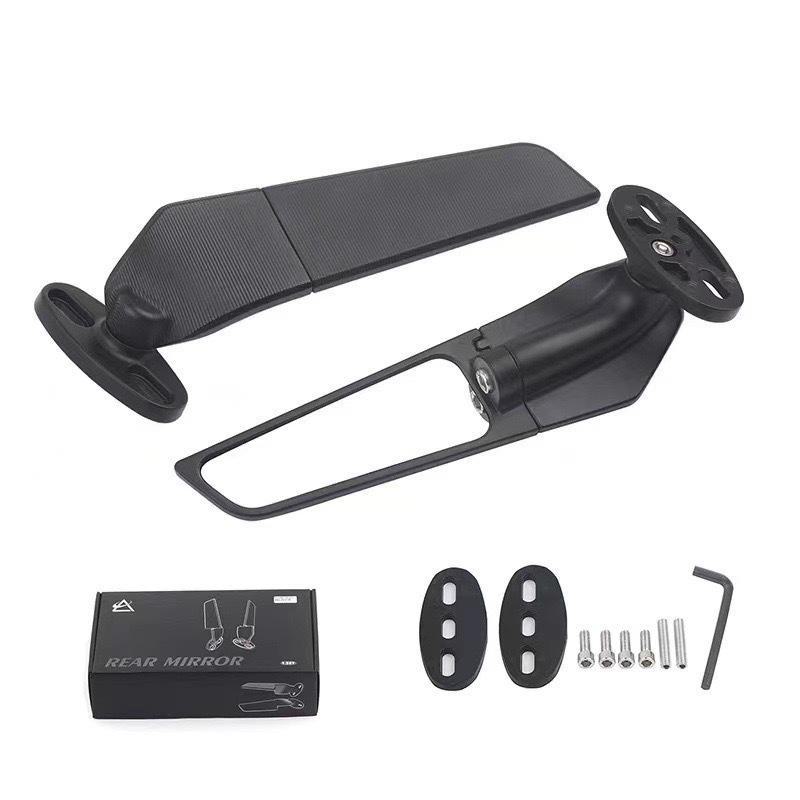 Modified Wind Knife Rearview Mirror for GSX250, GSXR600, Ninja 600, SR250 - Fixed-Wing Design for Racing and Sports Bikes.