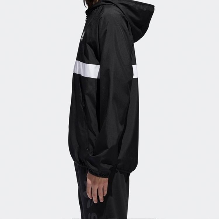 Adidas Originals Trefoil Повседневная спортивная ветровка Мужские куртки Черные DH3872