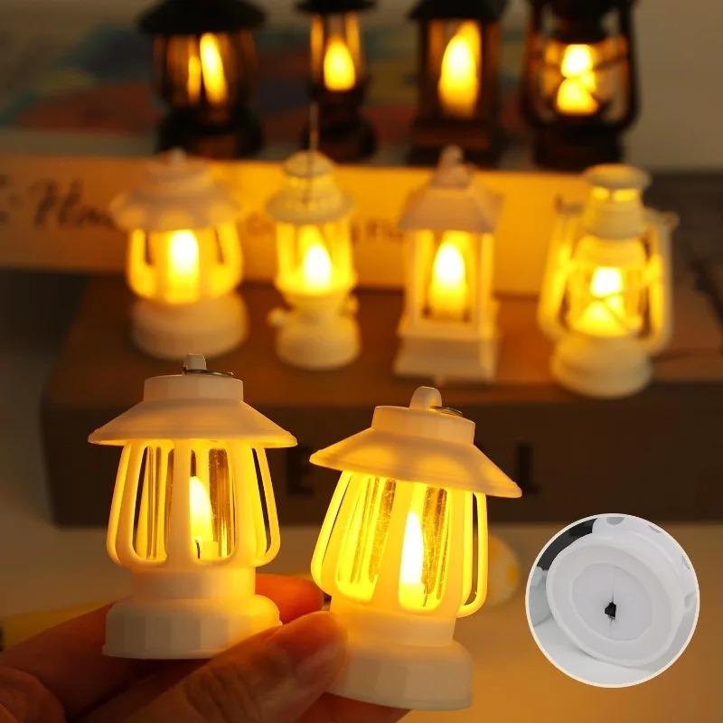1/5pcs Mini Retro Led Light Portable Battery Operated Lighting Hanging Night Light Christmas Party DIY Crafts Decorative Supply