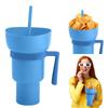 New 2 IN 1 Creative Popcorn Snack Cup Integrated Beverage Cup With Handle Portable Beverage Cup Novel Design And Many Functions