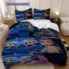 Mysterious Blue Creature Encounter Bedding (1 * duvet cover + 2 * pillowcase, without core) 2D Flat Christmas birthday gift Bedding set