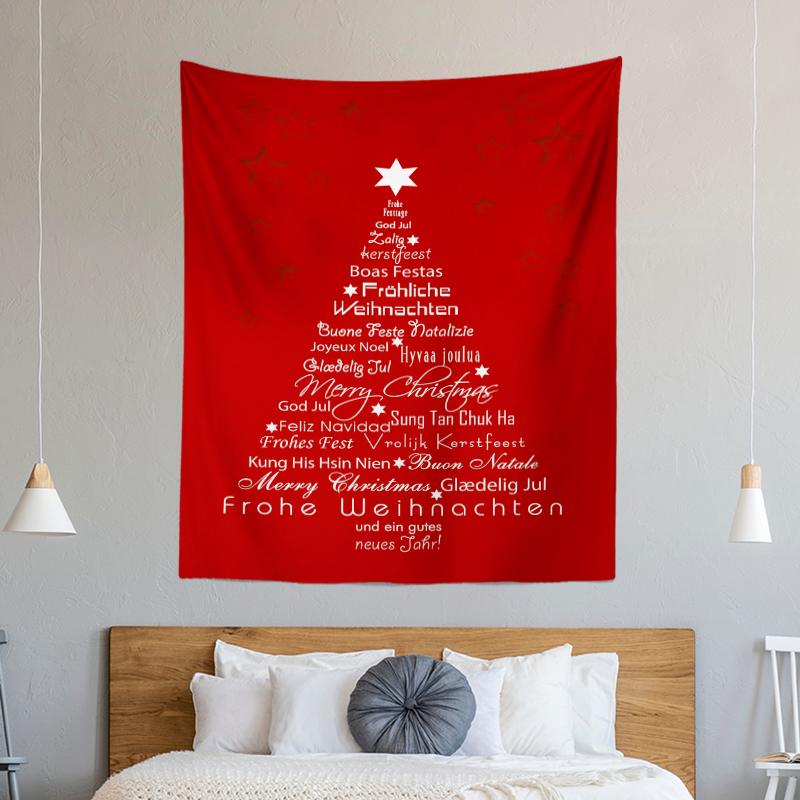 Christmas Tree Decoration Printed Pattern Tapestry Home Living Room Bedroom Wall Decoration Background Cloth Tapestry 230x180cm