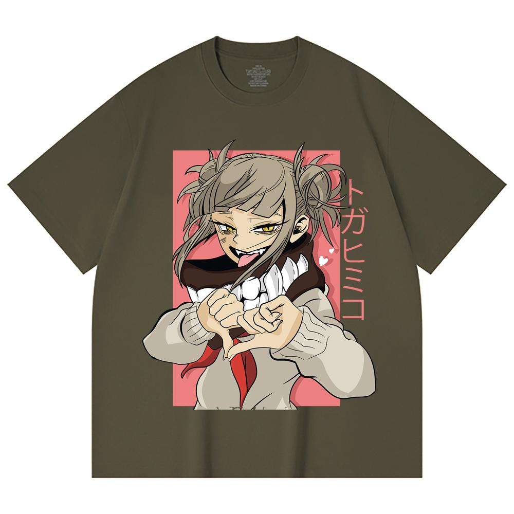 230 Gsm 100% Cotton My Hero Academia V19 Toga Print Unisex Heavy Cotton T Shirt