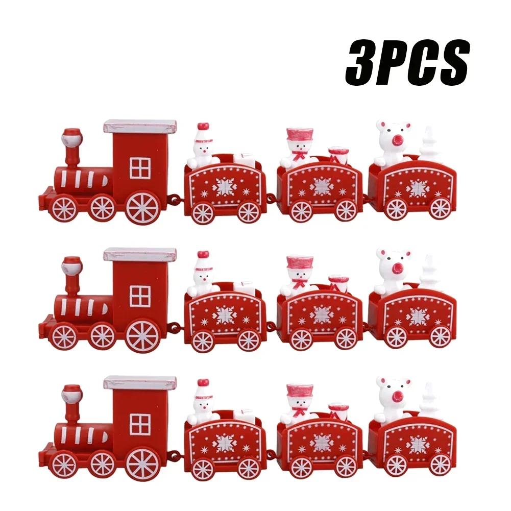 1-10PCS Christmas Train Decoration Mini Train Ornament Hanging Christmas Tree Decor Kids Gift Cake Topper Holiday Home Display
