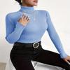 Women's Autumn and Winter Bottoming Shirt Long-sleeved Slim High Elastic High-neck Solid-coloured Knitwear Tops
