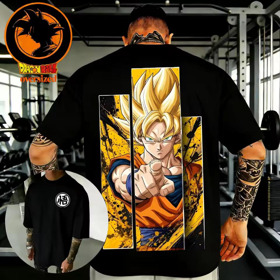 Dragon Ball Z Anime Super Saiyan Printed T shirt Men's and Women's T shirt Men's Top Sports T shirt Men's T shirt Harajuku Tee