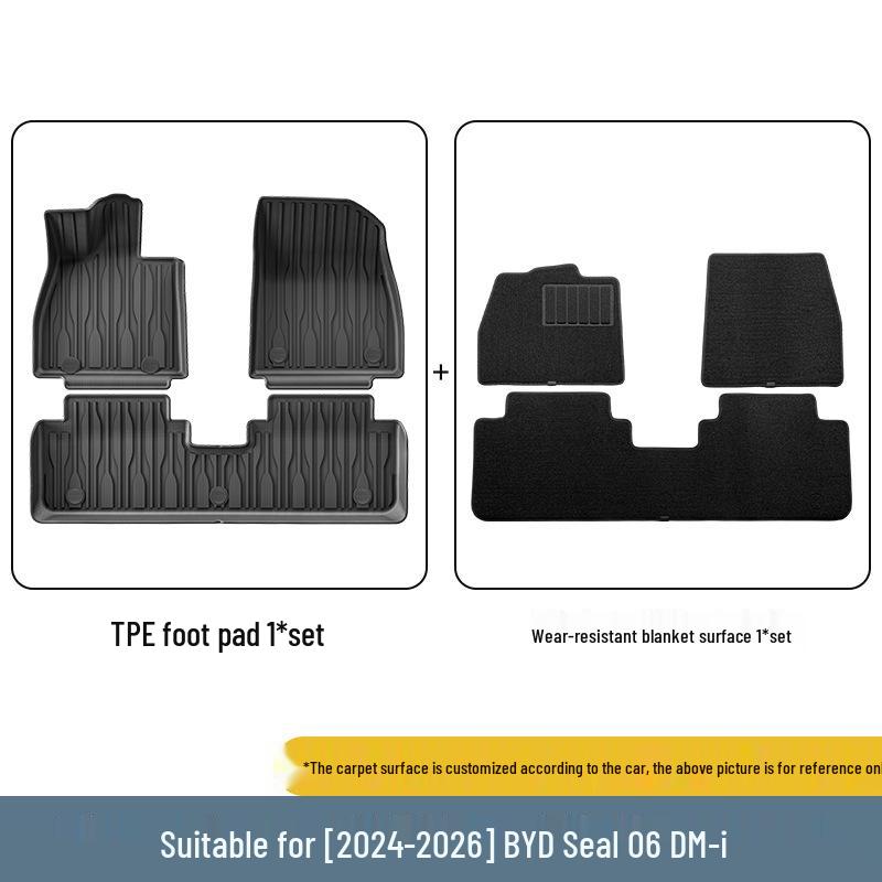 24-26 BYD Seal 06 DM-i Водонепроницаемые напольные коврики и вкладыш в багажник из TPE