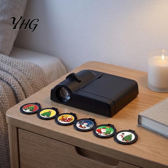Christmas Decor Projector Light LED Lamp, 6/10/15/20 Festive Scenes Holiday Projector, Mini USB Indoor Outdoor Decoration Powered for Living