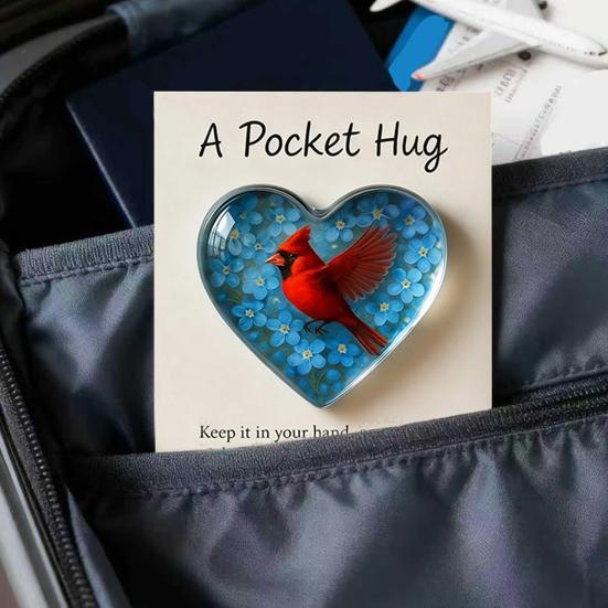 Hummingbird Pocket Hug Token Heart-Shaped Comfort Gift for Loss & Long Distance Sympathy Keepsake with Card Portable Emotional Support