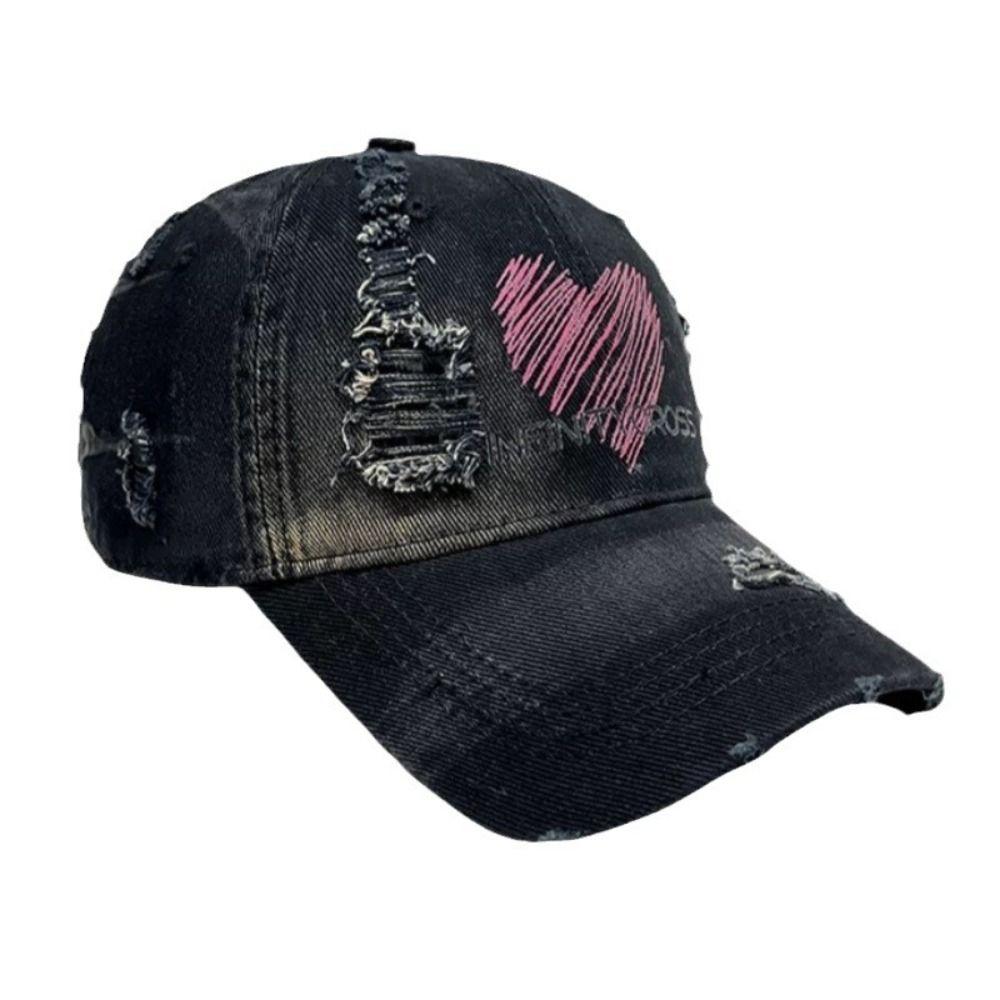 Adjustable Love Baseball Hat Cotton Hole Peaked Cap Fashion Letter Baseball Cap Streetwear