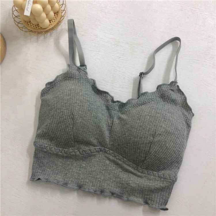 Women Long Bras Ruffles Solid Black White Bras For Female Brassiere Elastic Girls Bras Workout Sports Bra Tank Tops