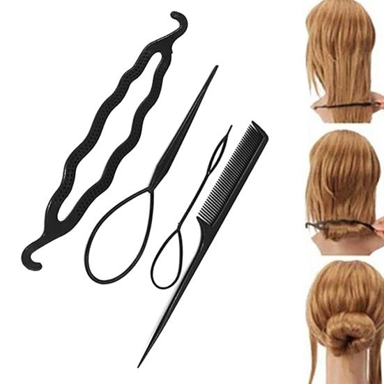 Women's 4Pcs Hair Twist Styling Clip Accessories Maker Braid Stick Bun Tool Hair
