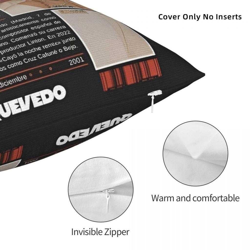 Rapper Quevedo Spanish Singer Pillow Cover Cushion Cover Square Pillow Case Funny Pillowcases For Office Car Home Decorative
