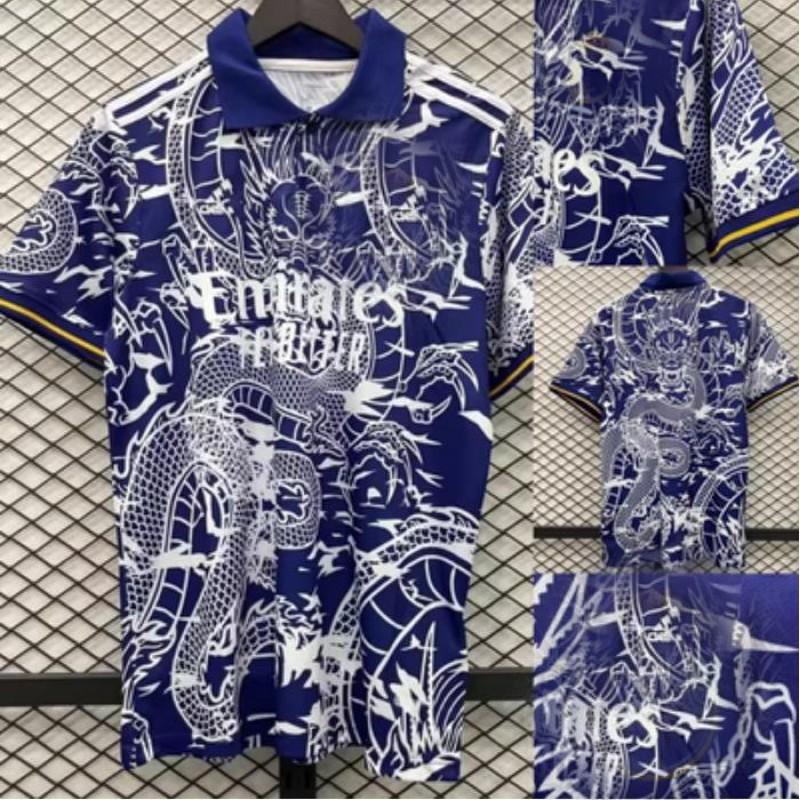 2023-2024 Real Madrid Dragon Motif Soccer Training Jersey Unisex Adult Football Kit Pink Purple