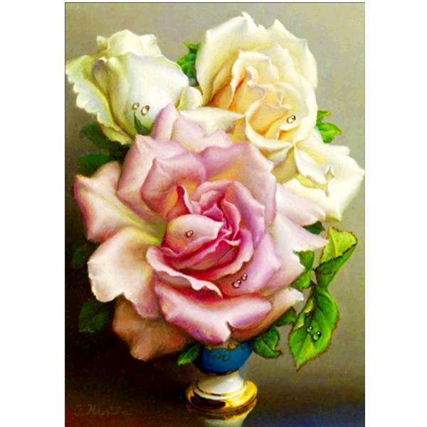 5D DIY Полный Круглый Алмазная Картина Цветочная Ваза Алмазная Картина Вышивка Крестом Алмазная Вышивка