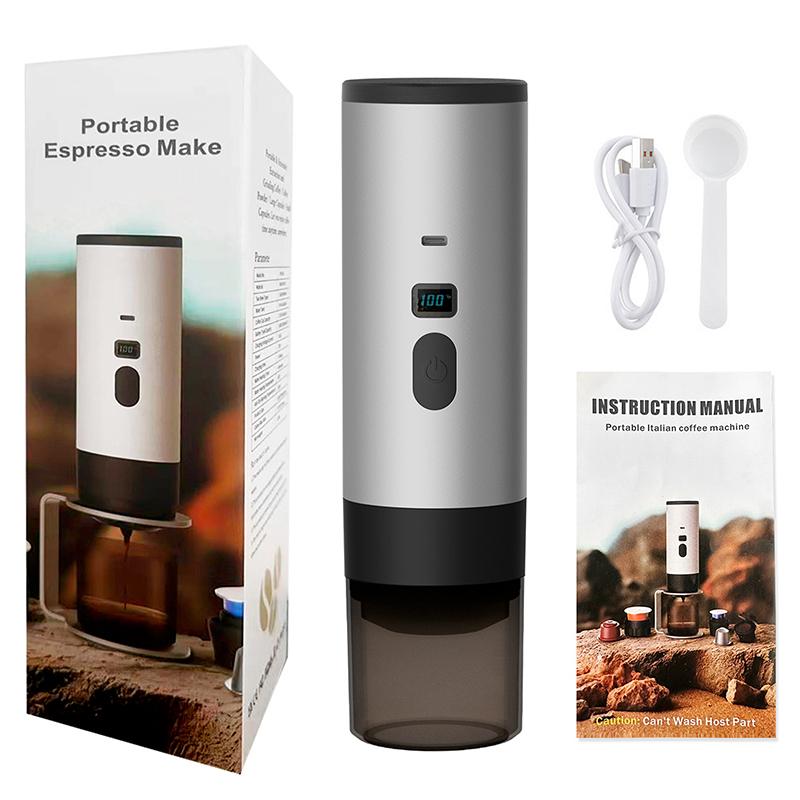 Портативная электрическая кофеварка 3-в-1, капсульная кофемолка, дорожная кофеварка с беспроводным подогревом для автомобиля, дома, кемпинга