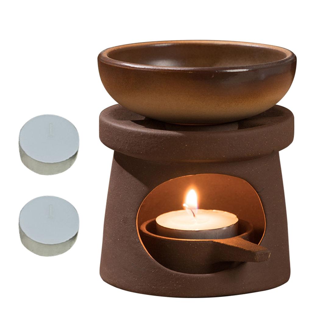 Essential Oil Burners Ceramics Wax Melter Aromatherapies Diffuser and Tealight Candle Holder Set for Home Bedroom Decors