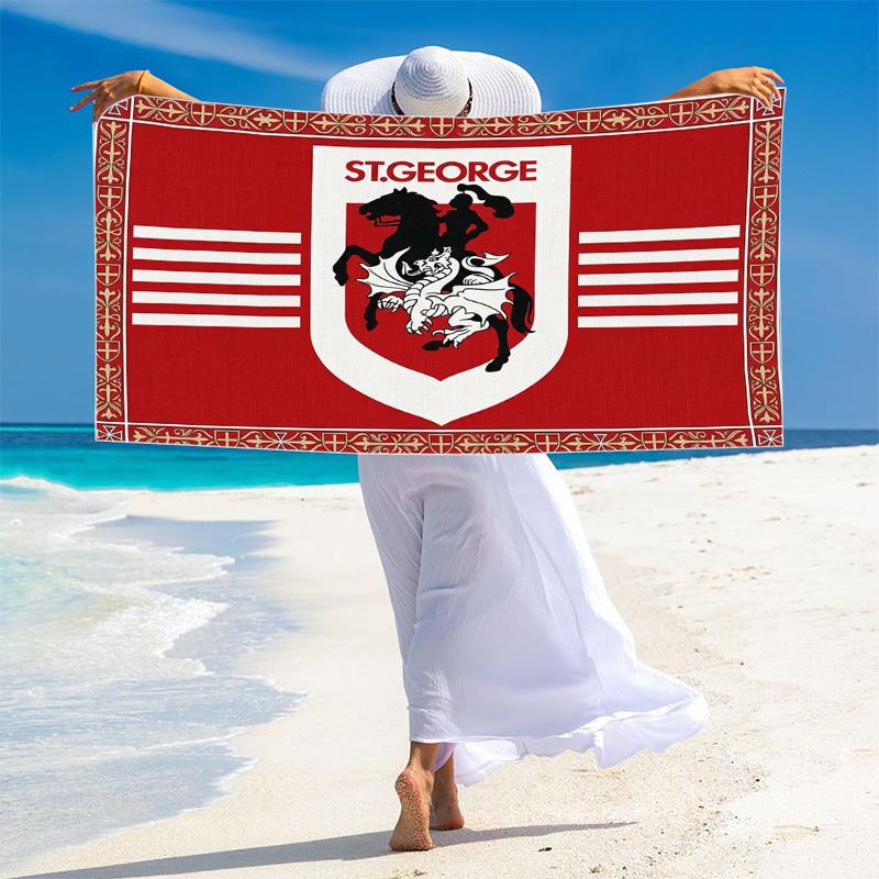 St George llawarra Print Beach Towel, Large Soft Quick Dry Towel for Beach Camping Swimming