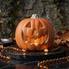 Halloween Ambiance Light LED Pumpkin Lantern, Scary Face Glowing Plastic Indoor Decor Lamp, Battery Operated Table Ornament for Home Party Lighting
