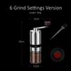 Portable and Efficient Manual 304 Stainless Steel Coffee Grinder 6/8 Grind Setting Thickness Adjustable Coffee Mill for Home