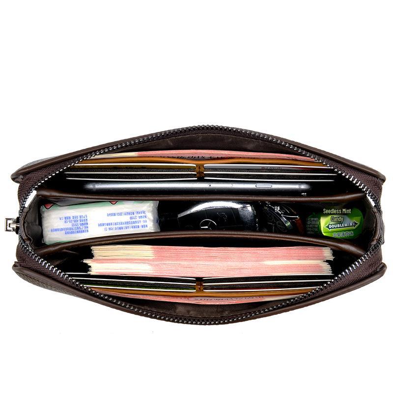 Saqi Kangaroo Men's Waterproof PU Business Clutch Bag - Casual Travel Handheld Bag
