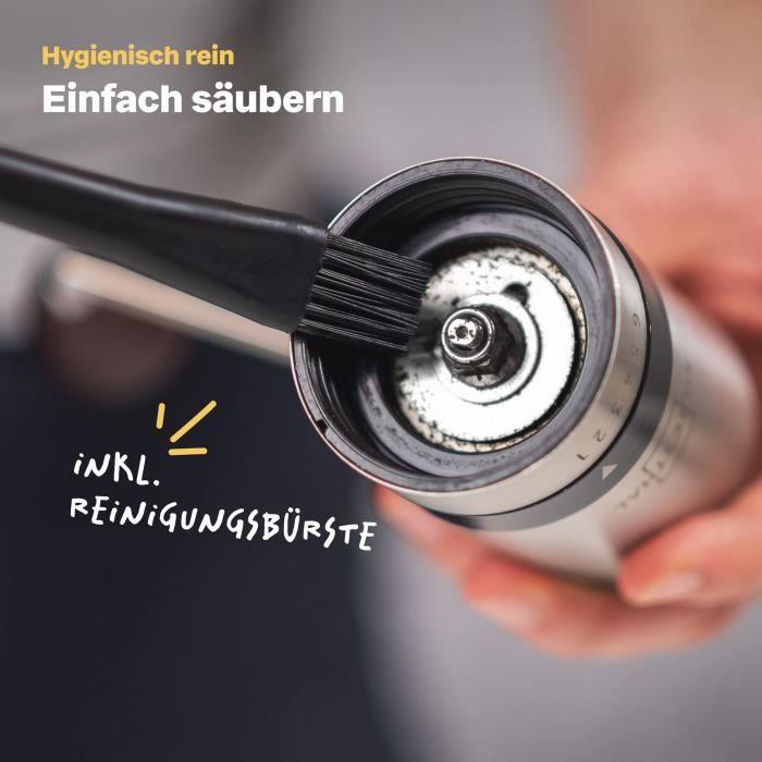 Moulin à café - SILBERTHAL - Manuelle - Acier inoxydable - Verstellbarer Mahlgrad - Remplaçable en verre