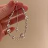 Adjustable Pearl Bracelet Fashion Pearl String Bracelet Exquisite White Beads Bangle  for Women