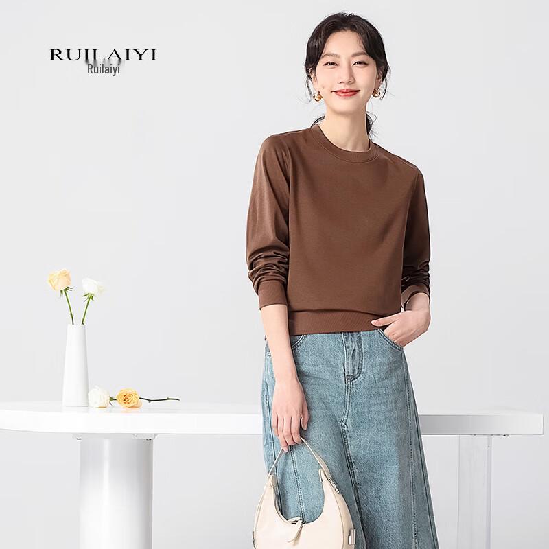 RUILAIYI Однотонная Повседневная Толстовка с Круглым Вырезом