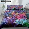 Mandala King Queen Duvet Cover Bohemian Bedding Set for Teens Adults Girls Exotic Ethnic Floral 2/3pcs Polyester Comforter Cover