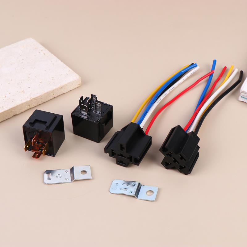 12V 24V 5Pin Automotive Relay 40A With Harness Protective Car Relay Socket for Air Conditioner System