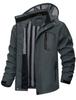 TACVASEN Men's Venture Jacket, Windbreaker, Mountain Parka, Lightweight, Breathable, Rainwear for Fall and Winter, Carbon Gray, Size M