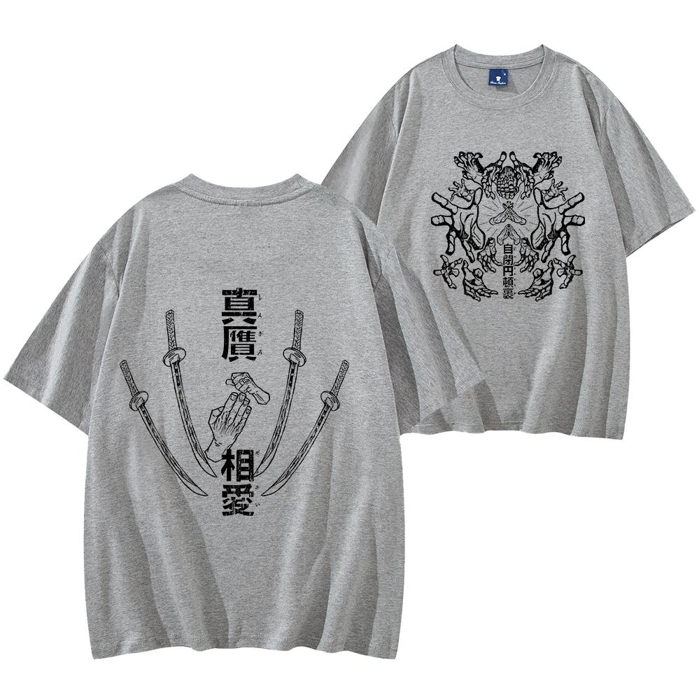 Футболка Anime Domain Expansion для мужчин и женщин, с коротким рукавом, в стиле стритвеар, хип-хоп, одежда в стиле Y2K, унисекс, аниме-футболка для мужчин, повседневная футболка.